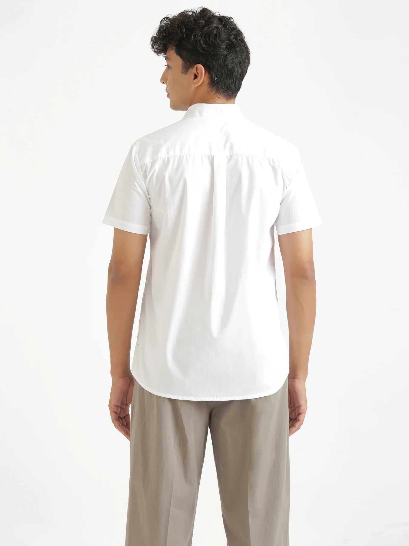 Men White Better Cotton Half Sleeve Shirt