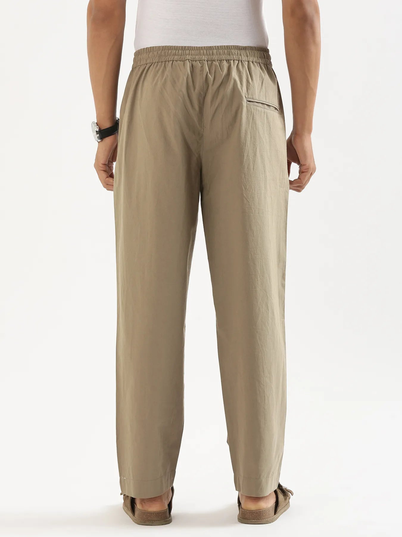 Men Khakhi Cotton Pant