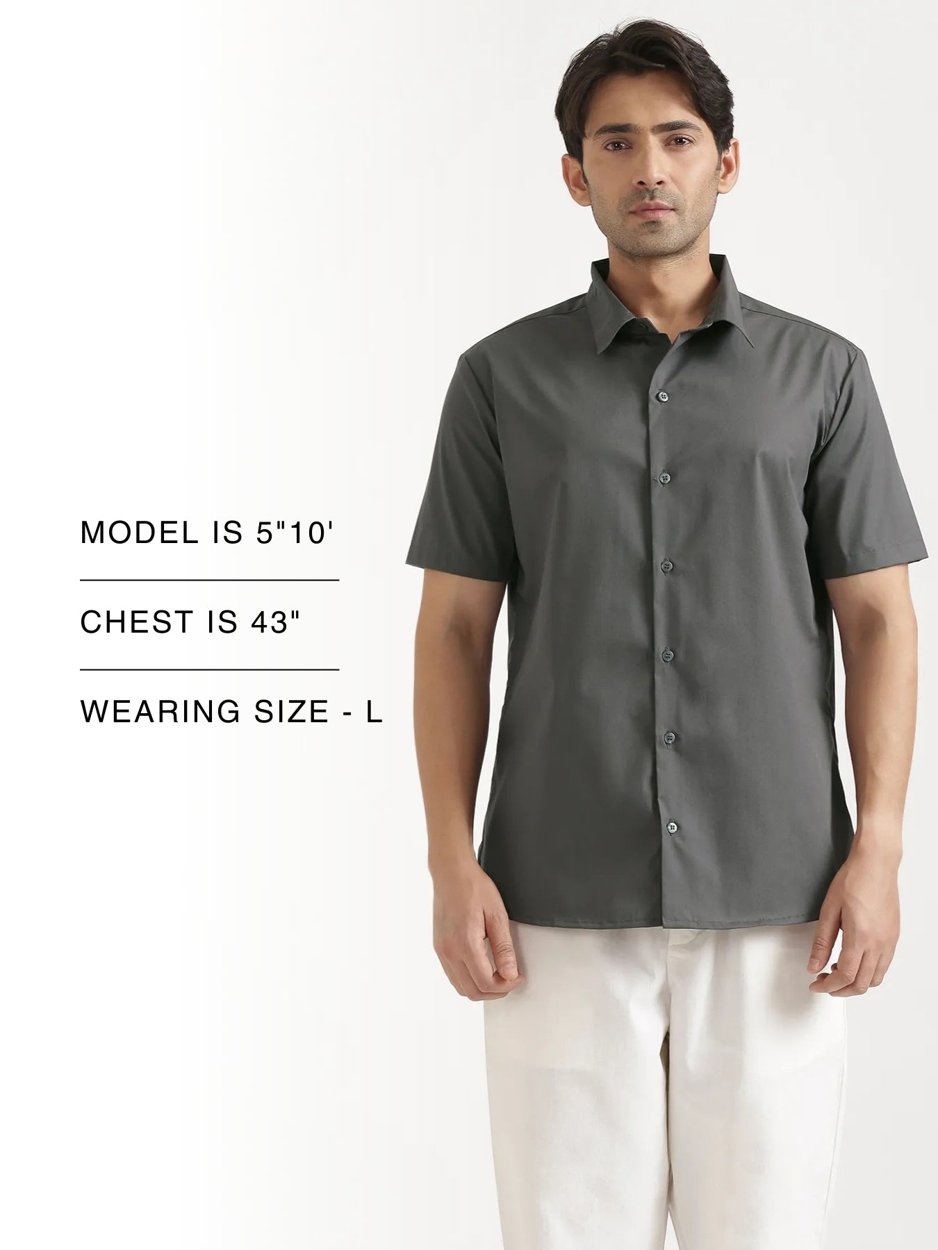 Men Dark Grey Better Cotton Short Sleeve Shirt