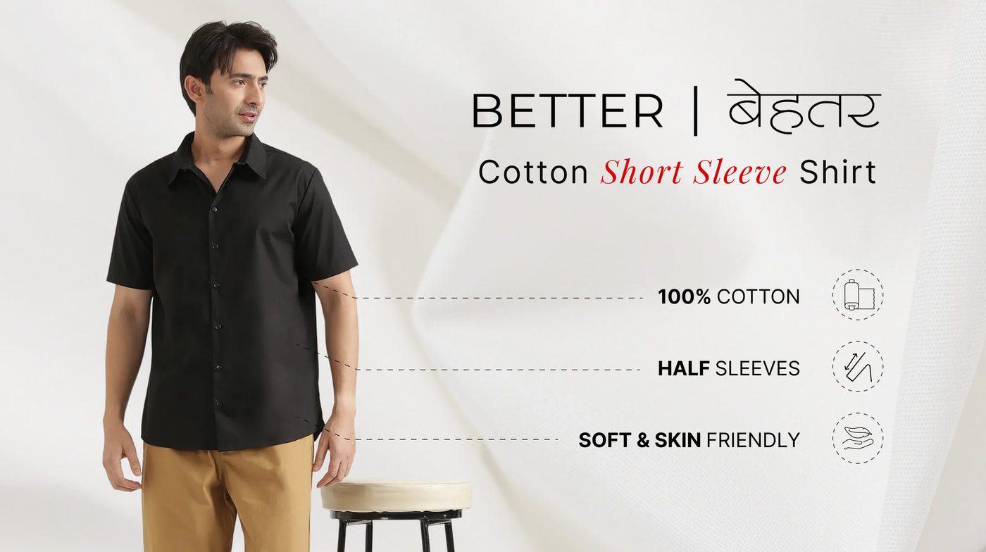 Men Better Cotton Short Sleeve Shirt