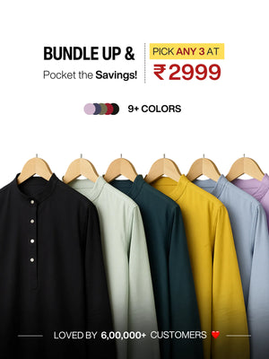 Pick Any 3 Men Airy Linen Long Kurta