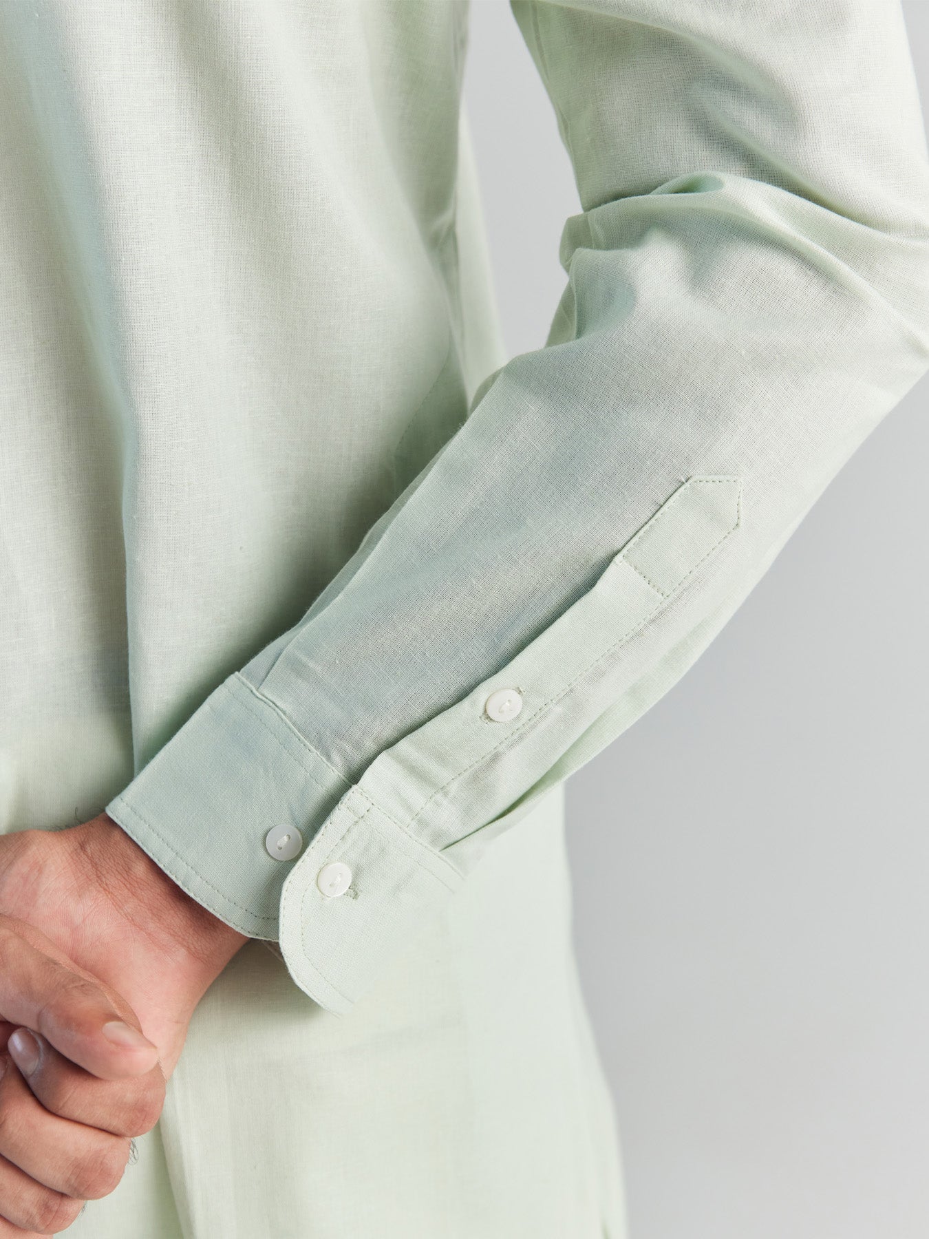 Men Mint Green Airy Linen Long Kurta