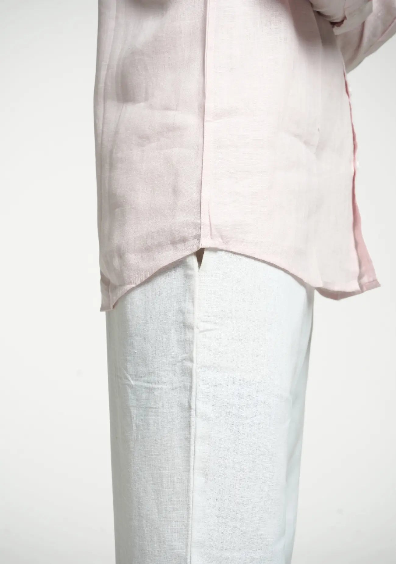 Men Blush Pink Pure Linen Full Sleeve Shirt