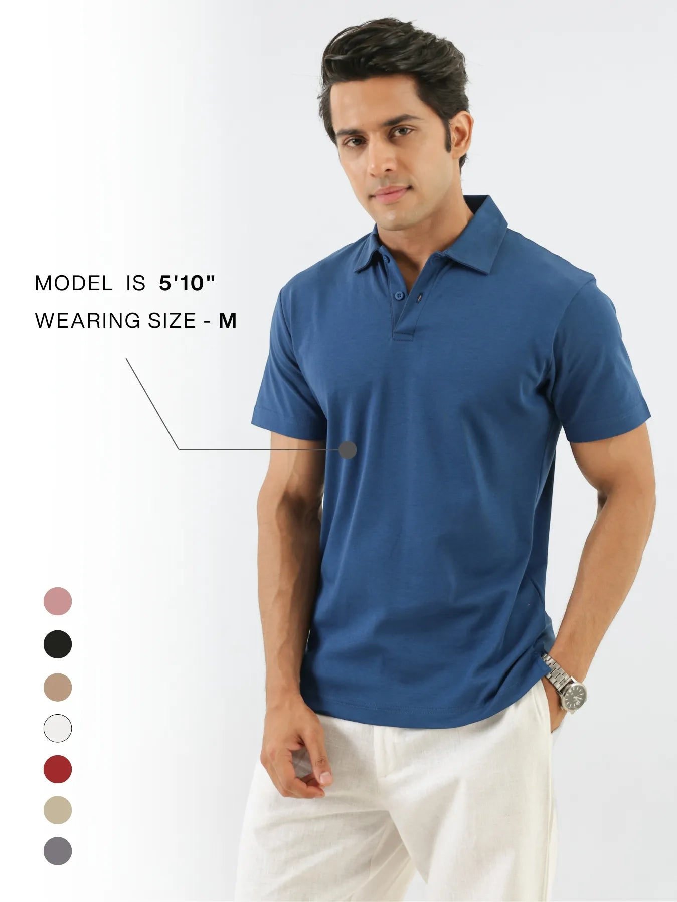 Men Midnight Blue Polo T-shirt
