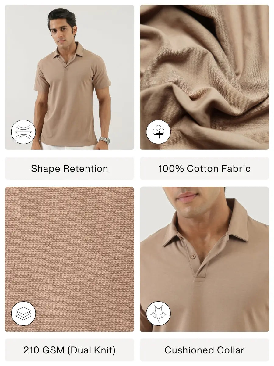 Men Mesa Taupe Polo T-shirt