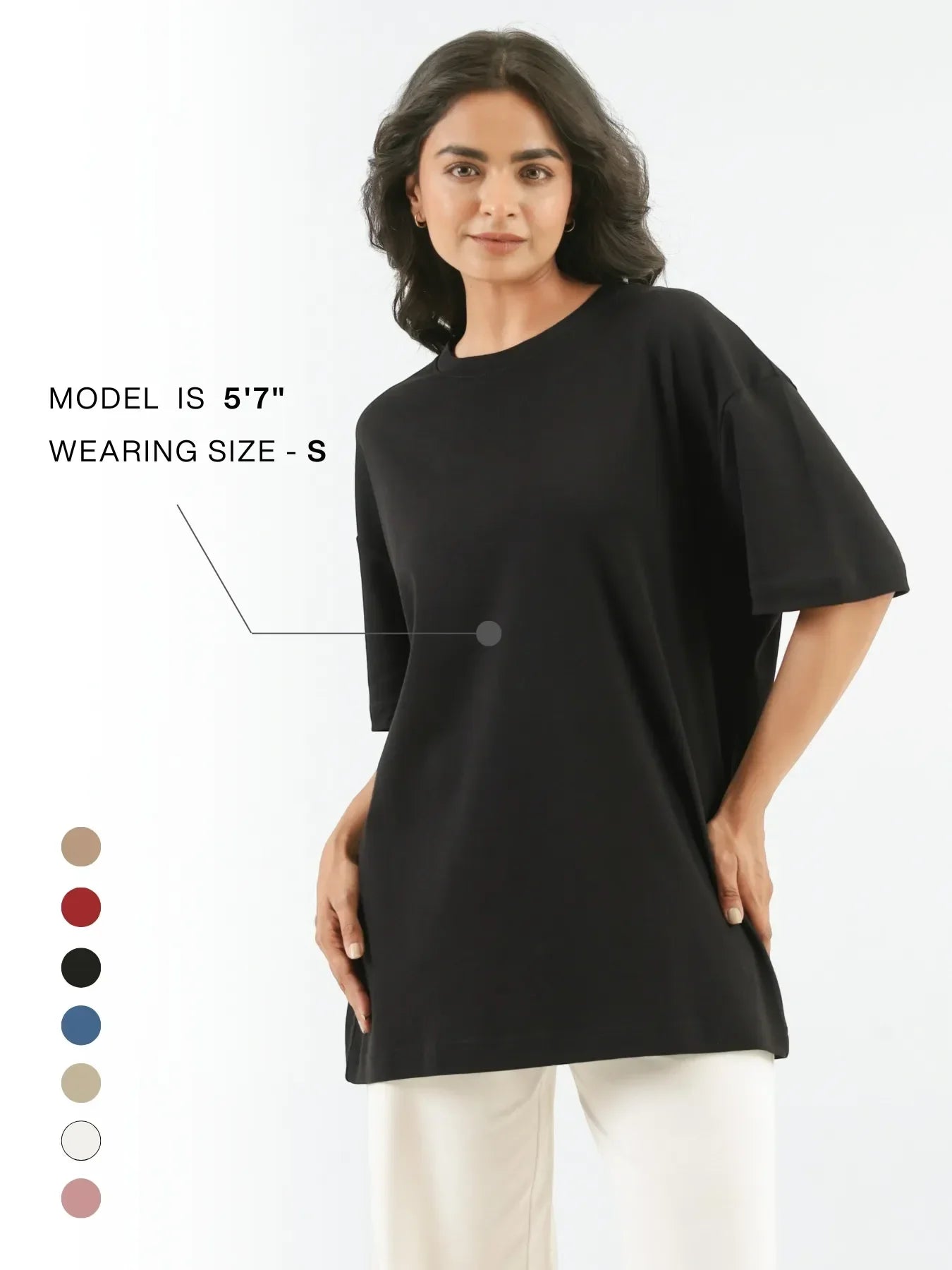 Women Black Oversized T-shirt - Black