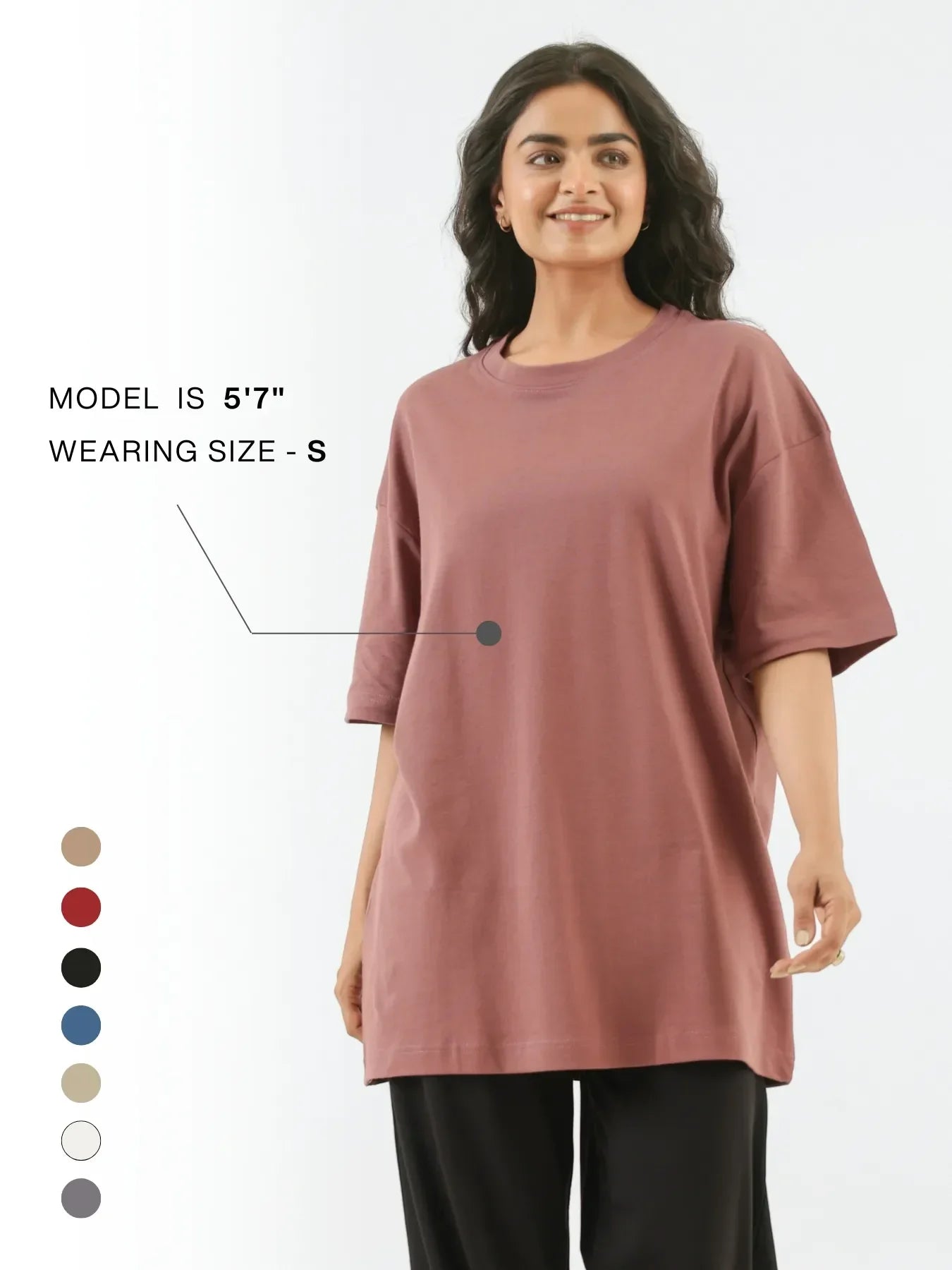 Women Rose Taupe Oversized T-shirt - Rose Taupe
