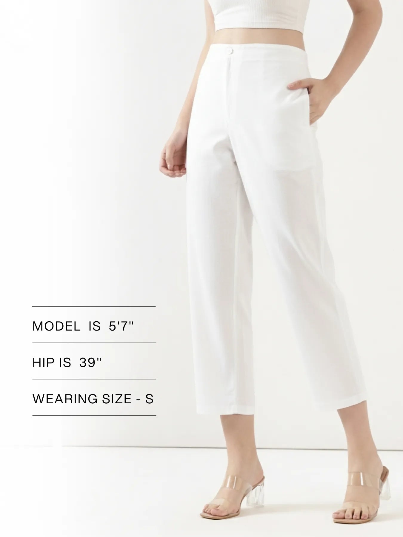 Women White Airy Linen Straight Pant