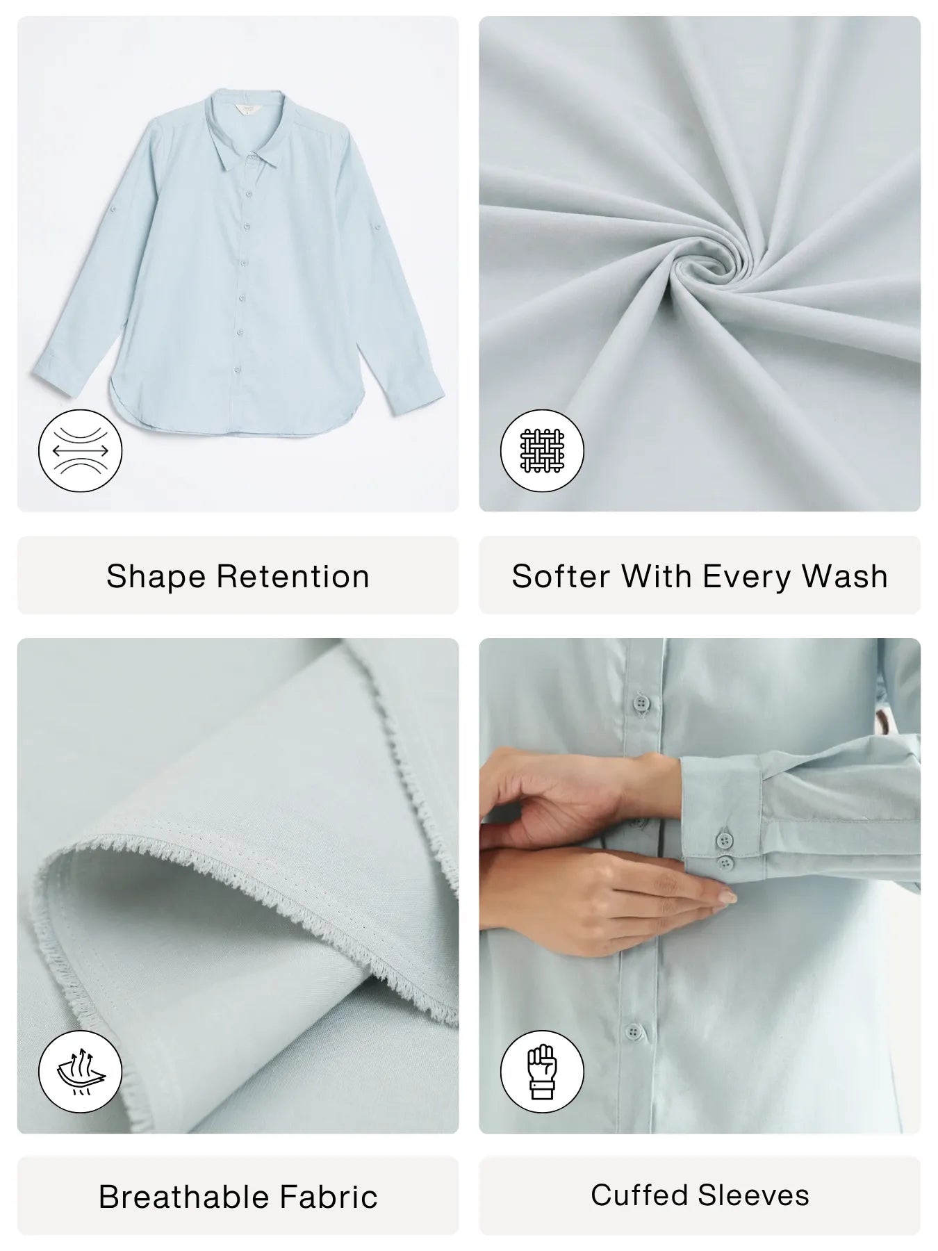 Women Sky Blue Airy-Linen Shirt