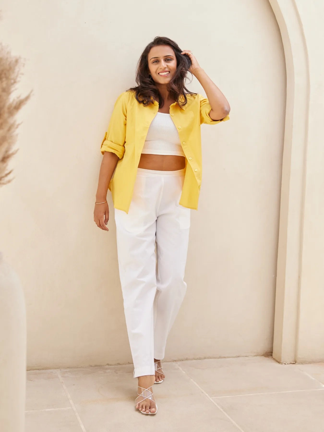 Women White Cotton Pant