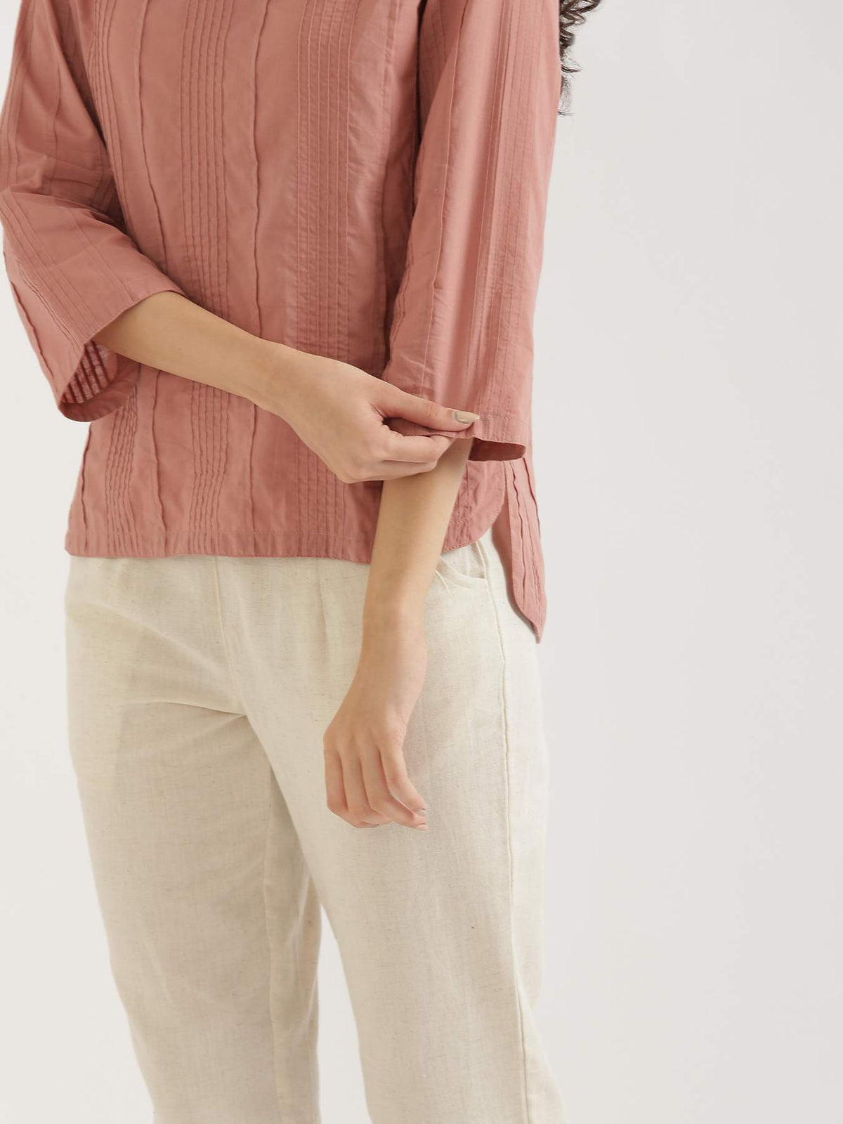 Women Rose Taupe Everyday Cotton Top
