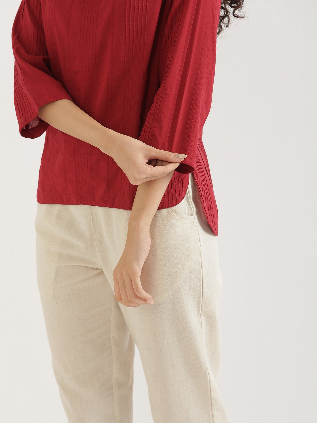 Women Raspberry Everyday Cotton Top