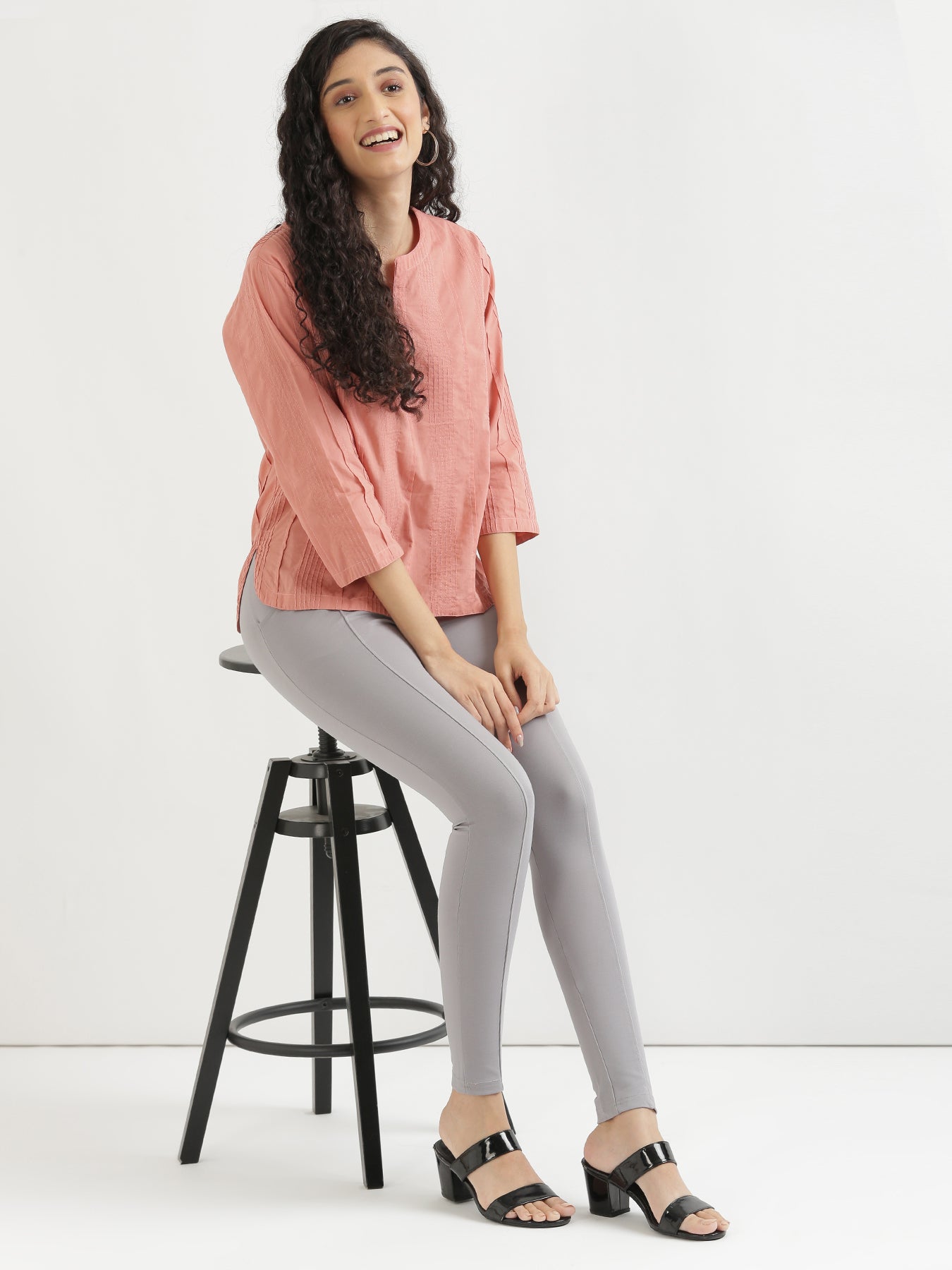 Women Rose Taupe Everyday Cotton Top