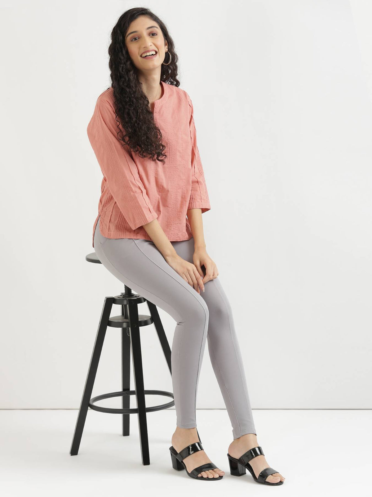 Women Rose Taupe Everyday Cotton Top