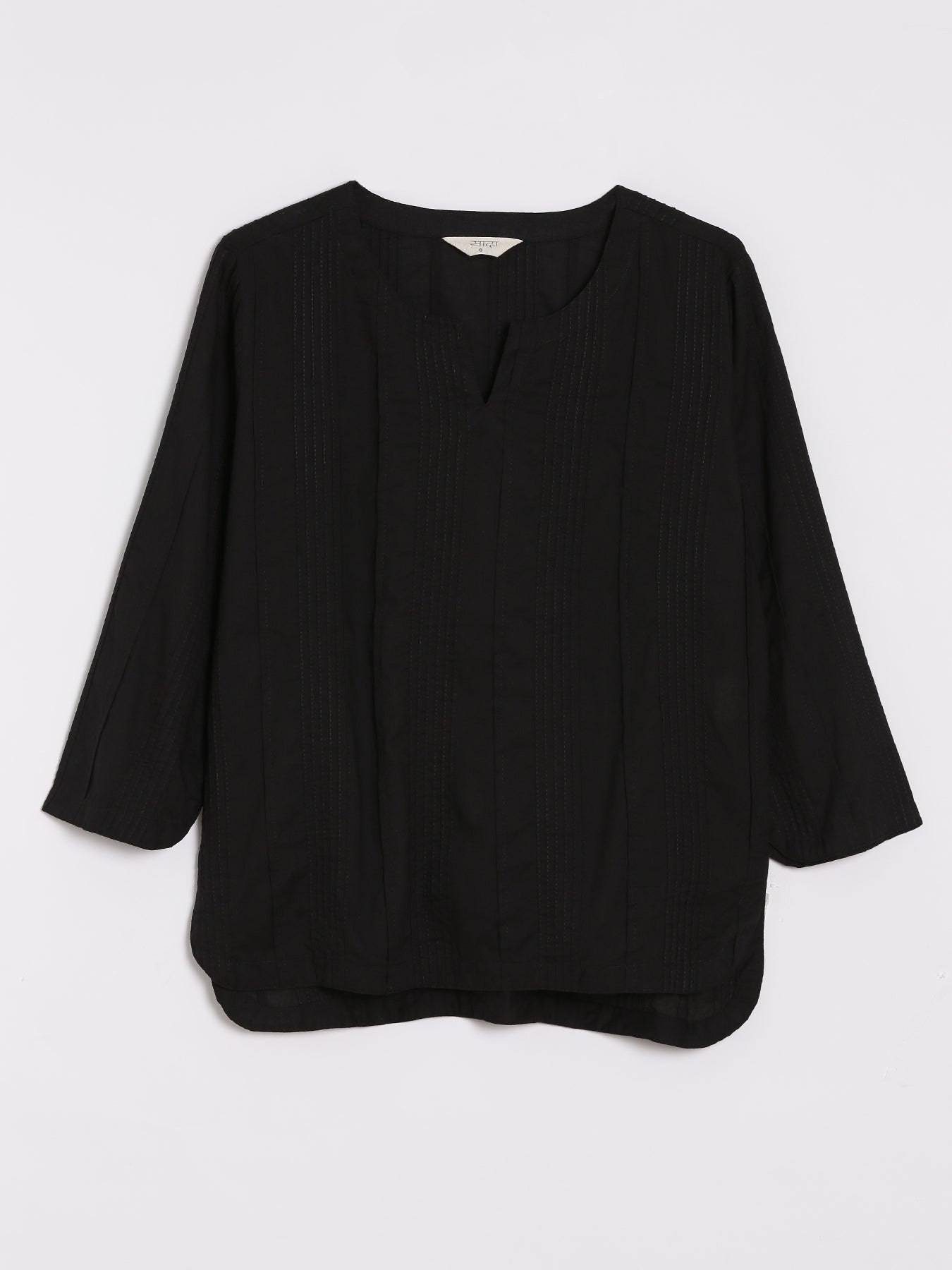 Women Black Everyday Cotton Top