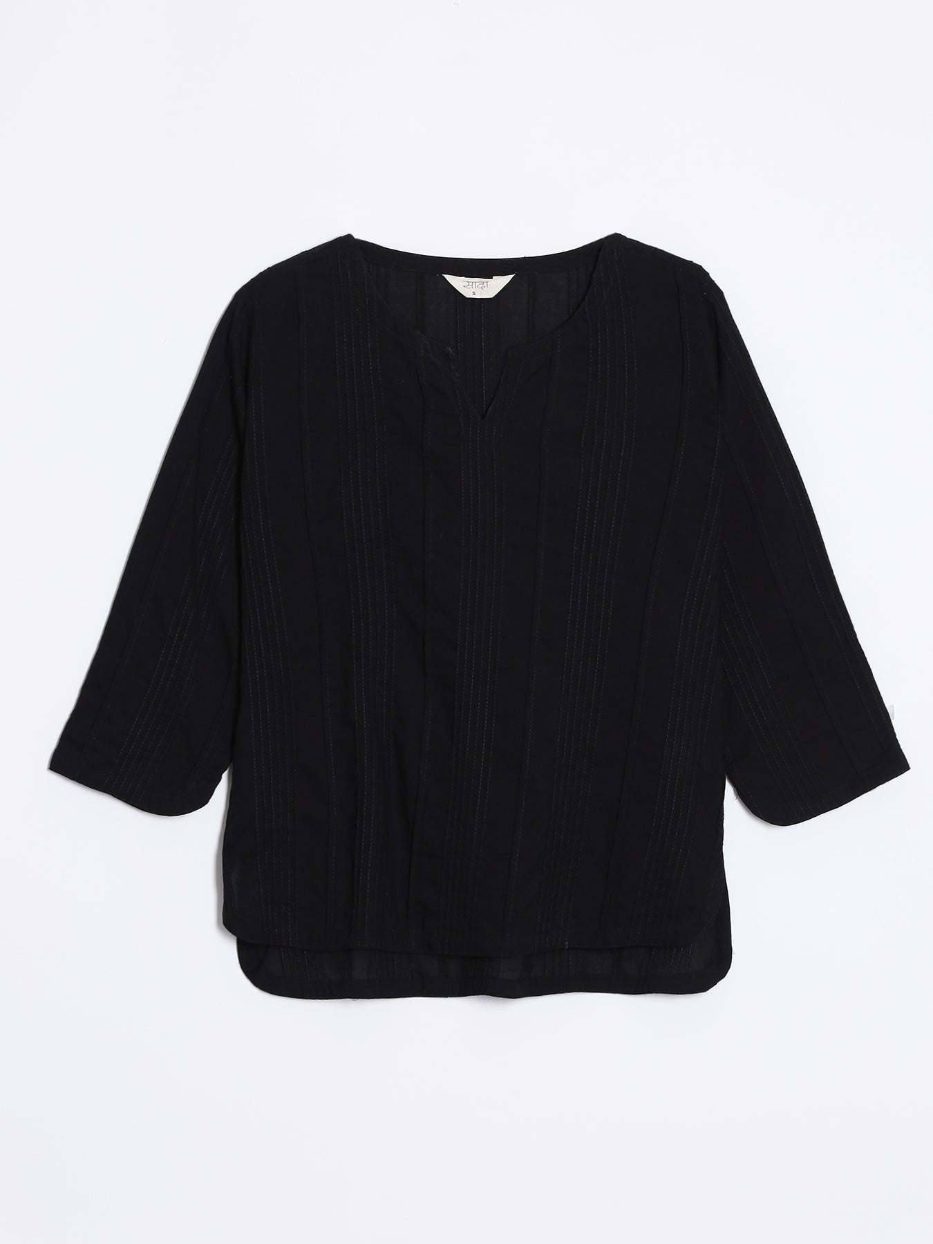 Women Black Everyday Cotton Top
