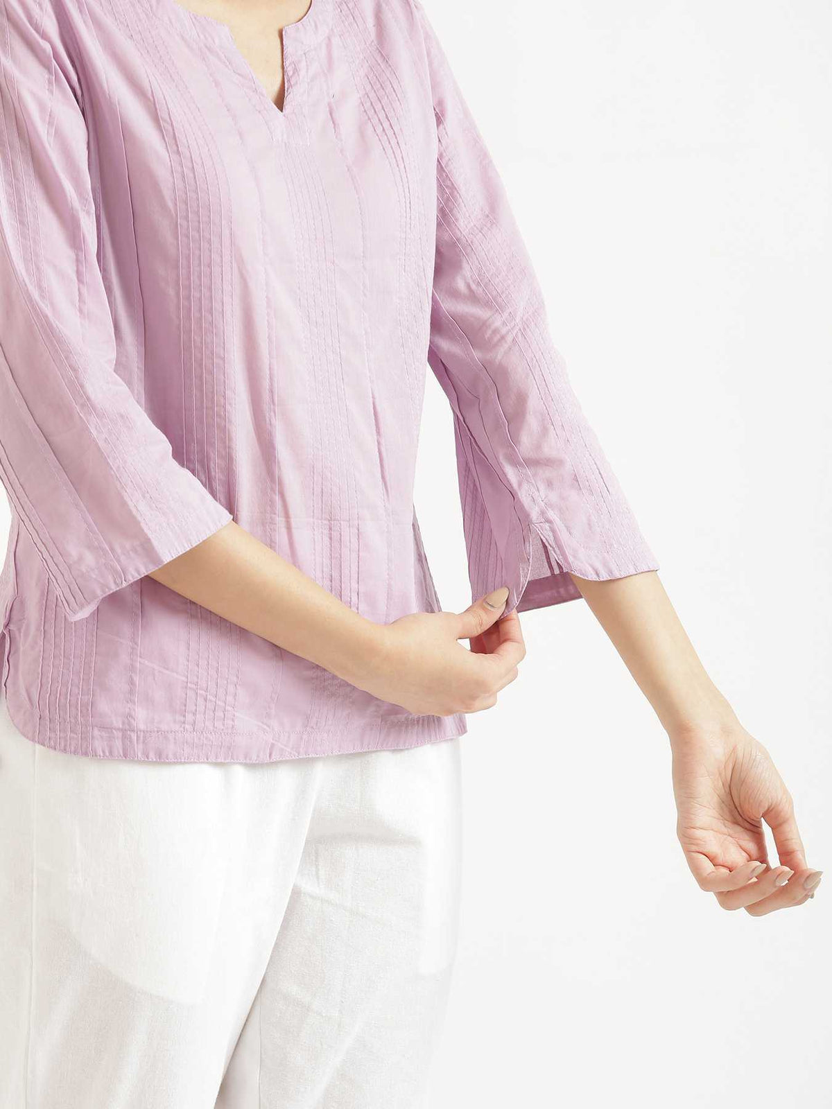 Women Lilac Everyday Cotton Top