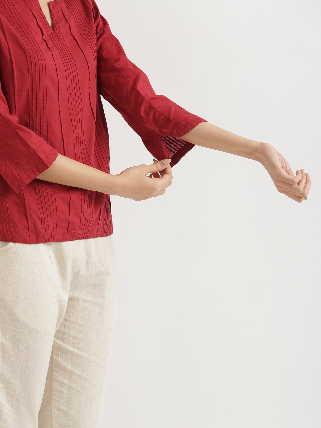 Women Raspberry Everyday Cotton Top