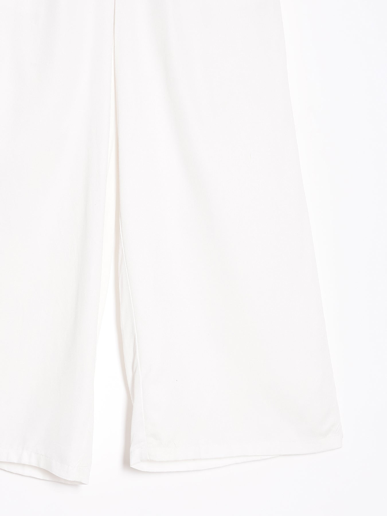 Women Plus Size White Viscose Palazzo Pant