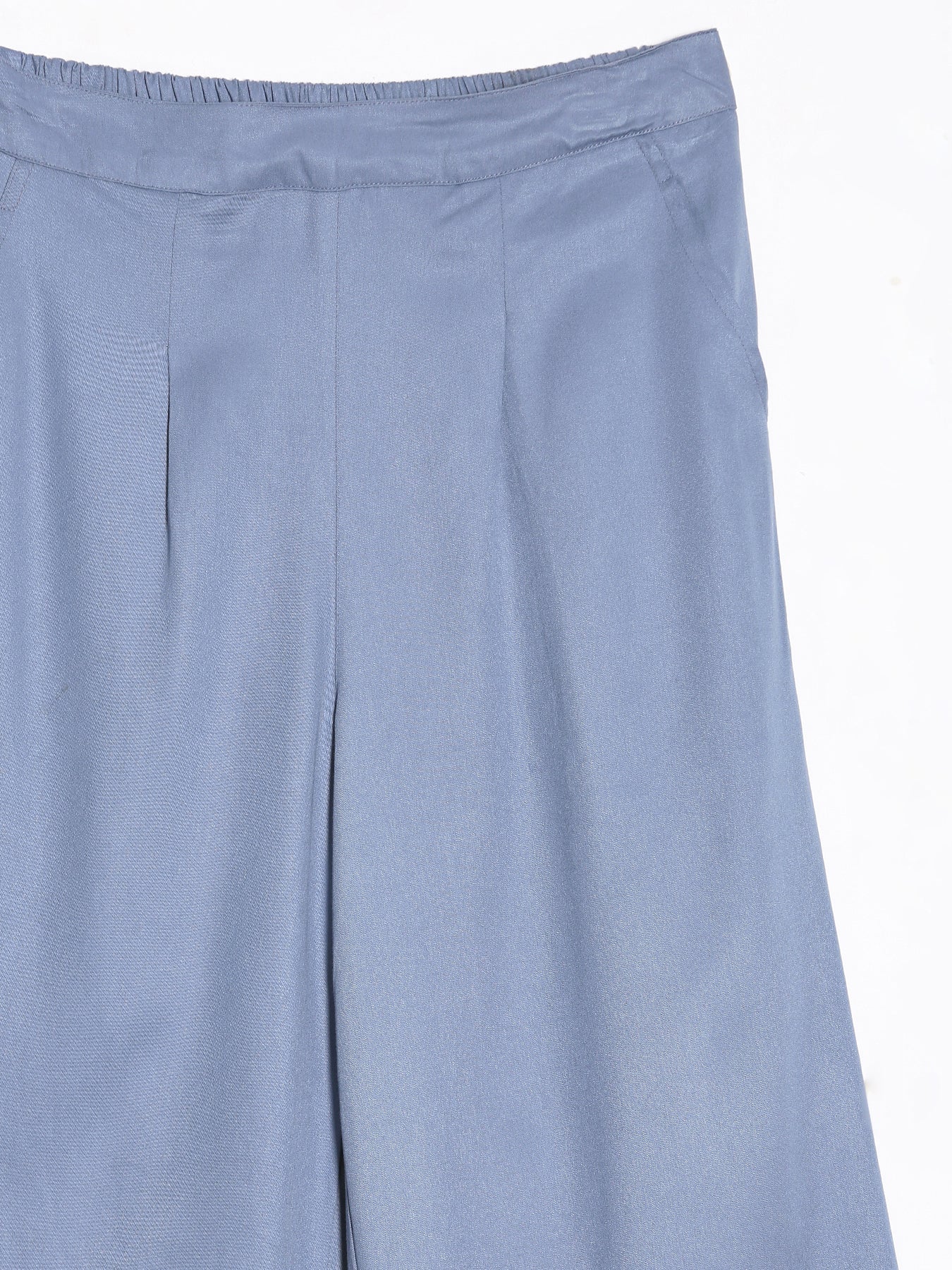 Women Plus Size English Blue Viscose Palazzo Pant