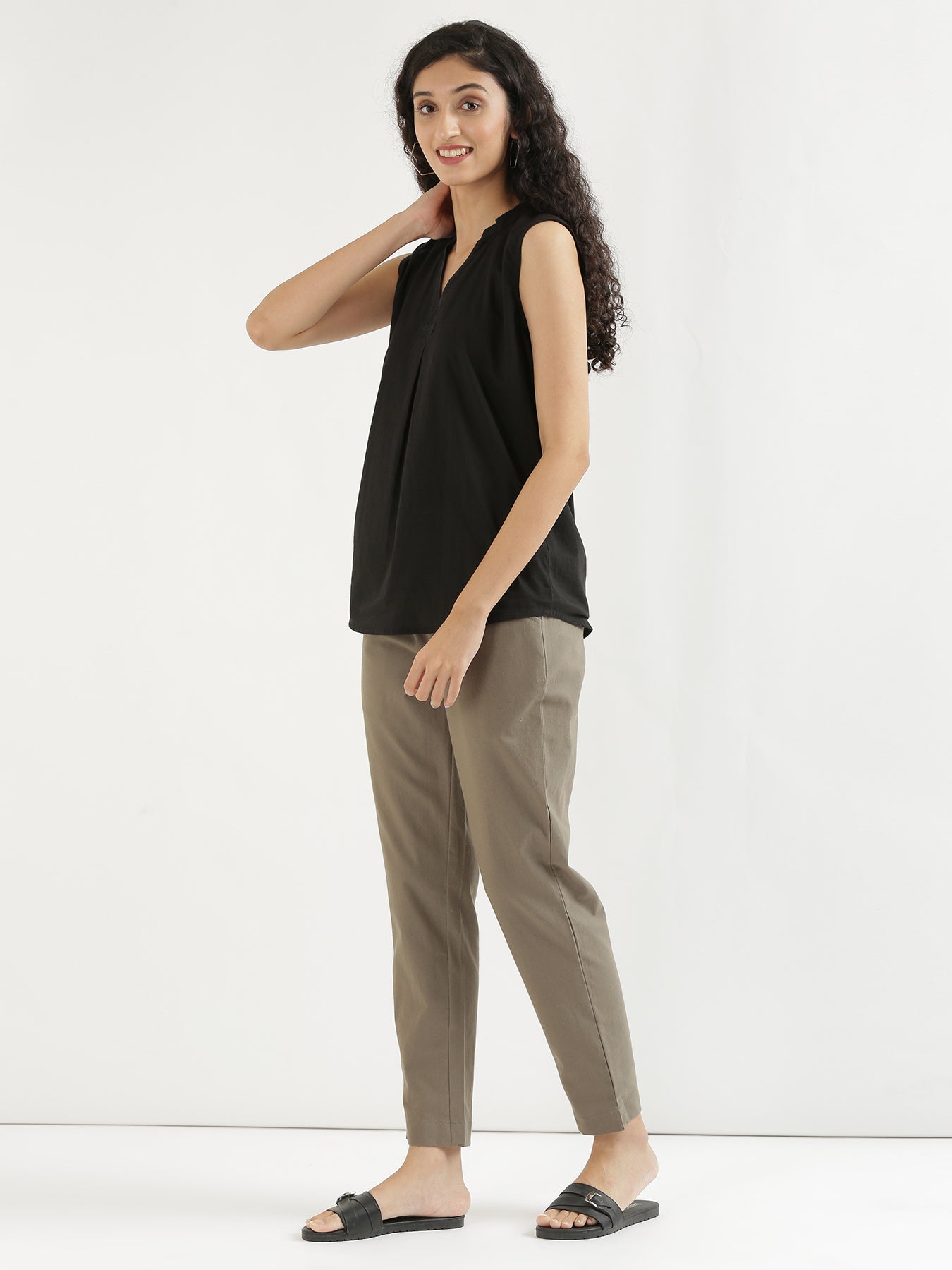 Women Grey Cotton Pant