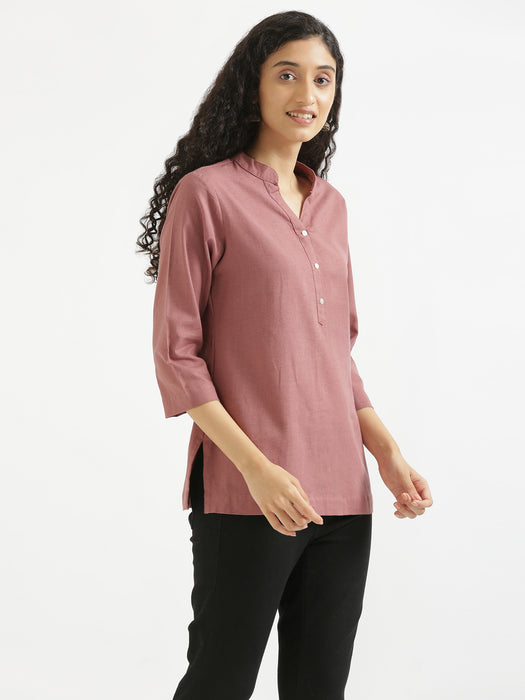 Women Rose Taupe & Lilac Short Kurta
