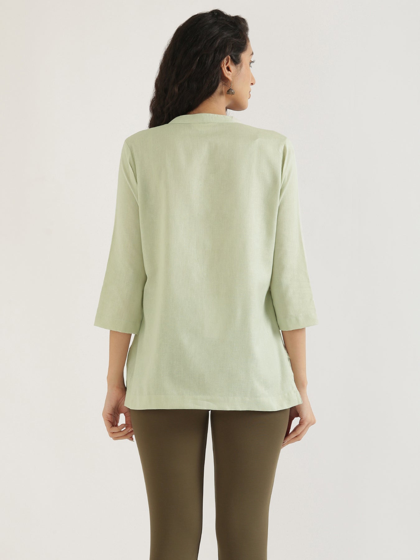 Women Yellow & Mint Green Short Kurta