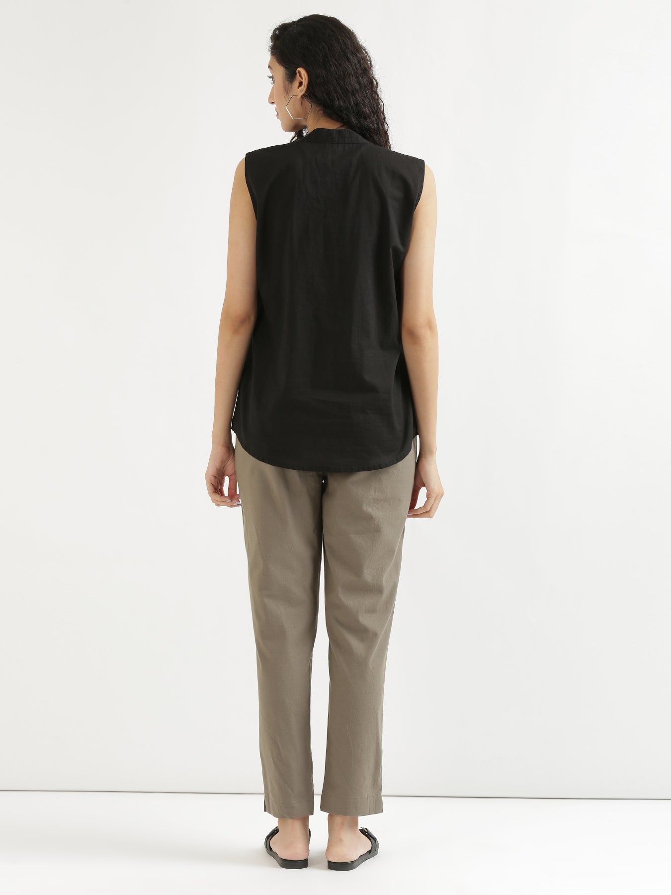 Women Grey Cotton Pant