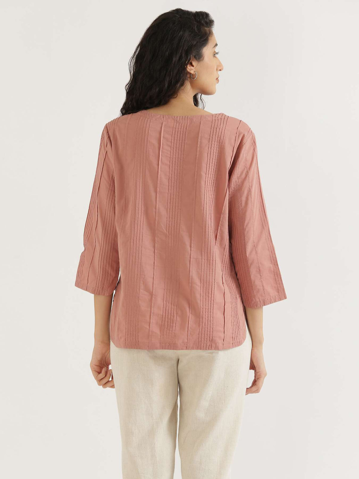 Women Rose Taupe Everyday Cotton Top