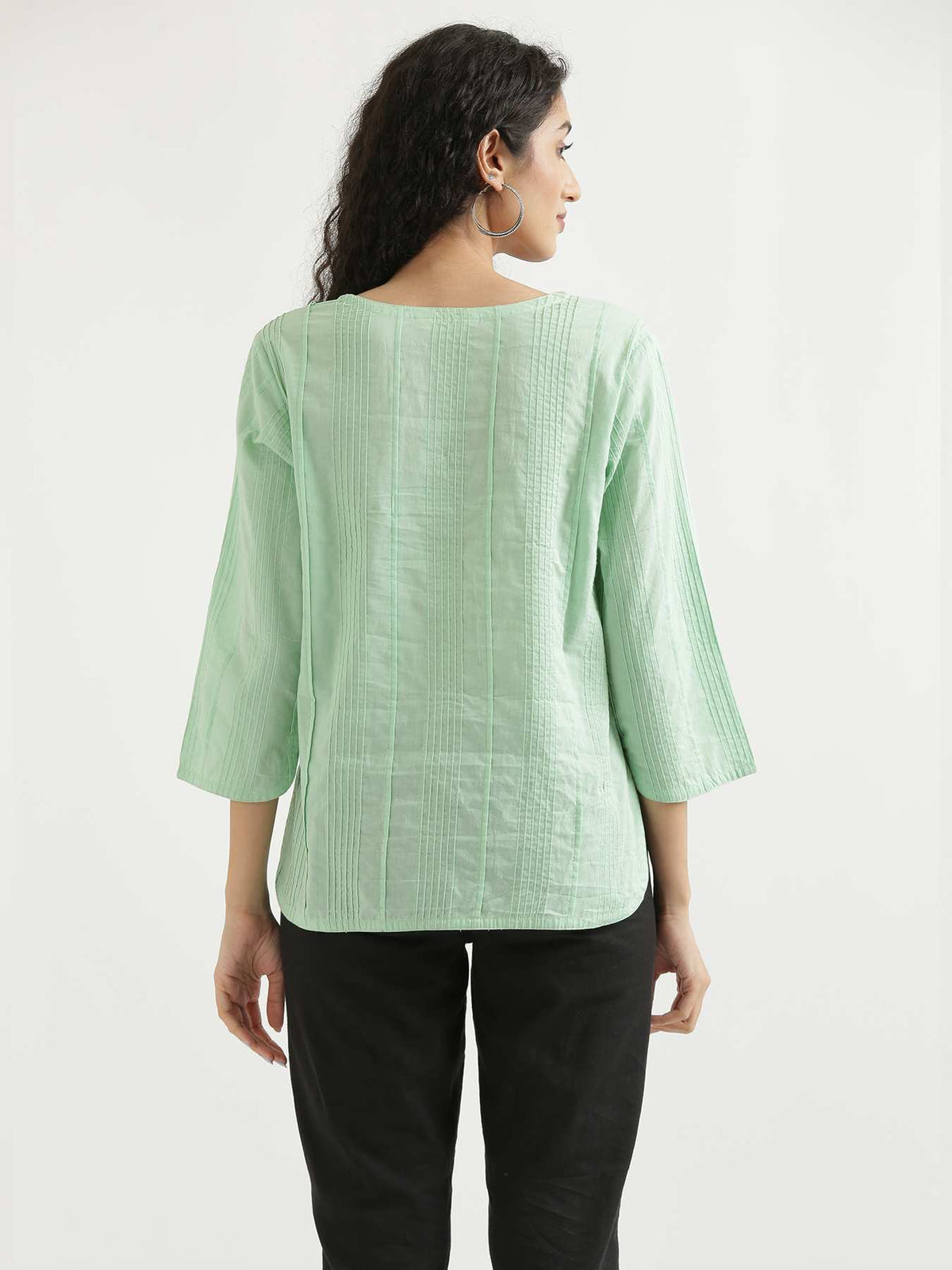 Women Mint Green Everyday Cotton Top