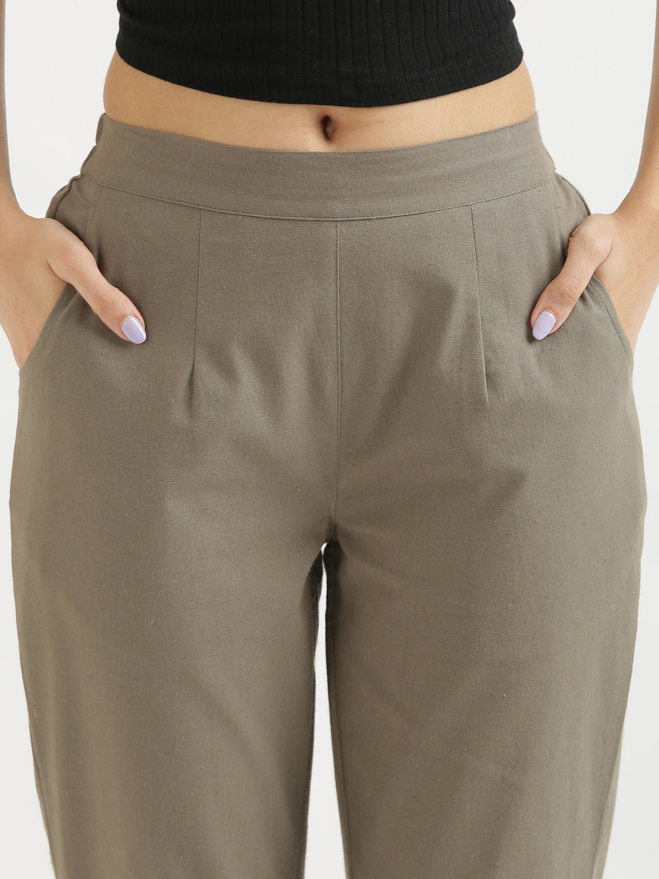Rose Taupe Everyday Cotton Top with Grey Cotton Pant