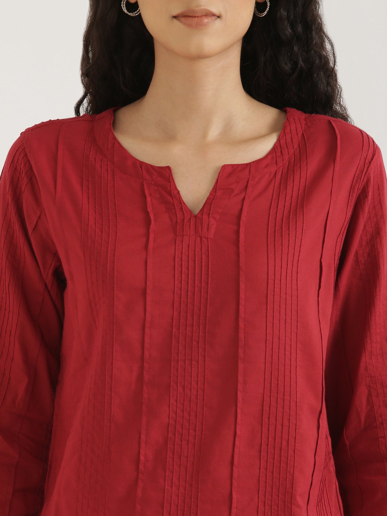 Women Raspberry Everyday Cotton Top