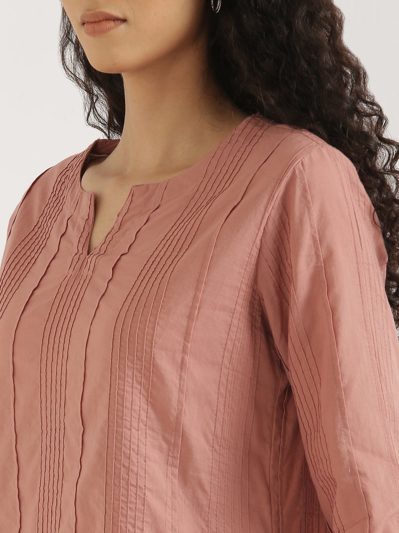 Rose Taupe Everyday Cotton Top with Grey Cotton Pant