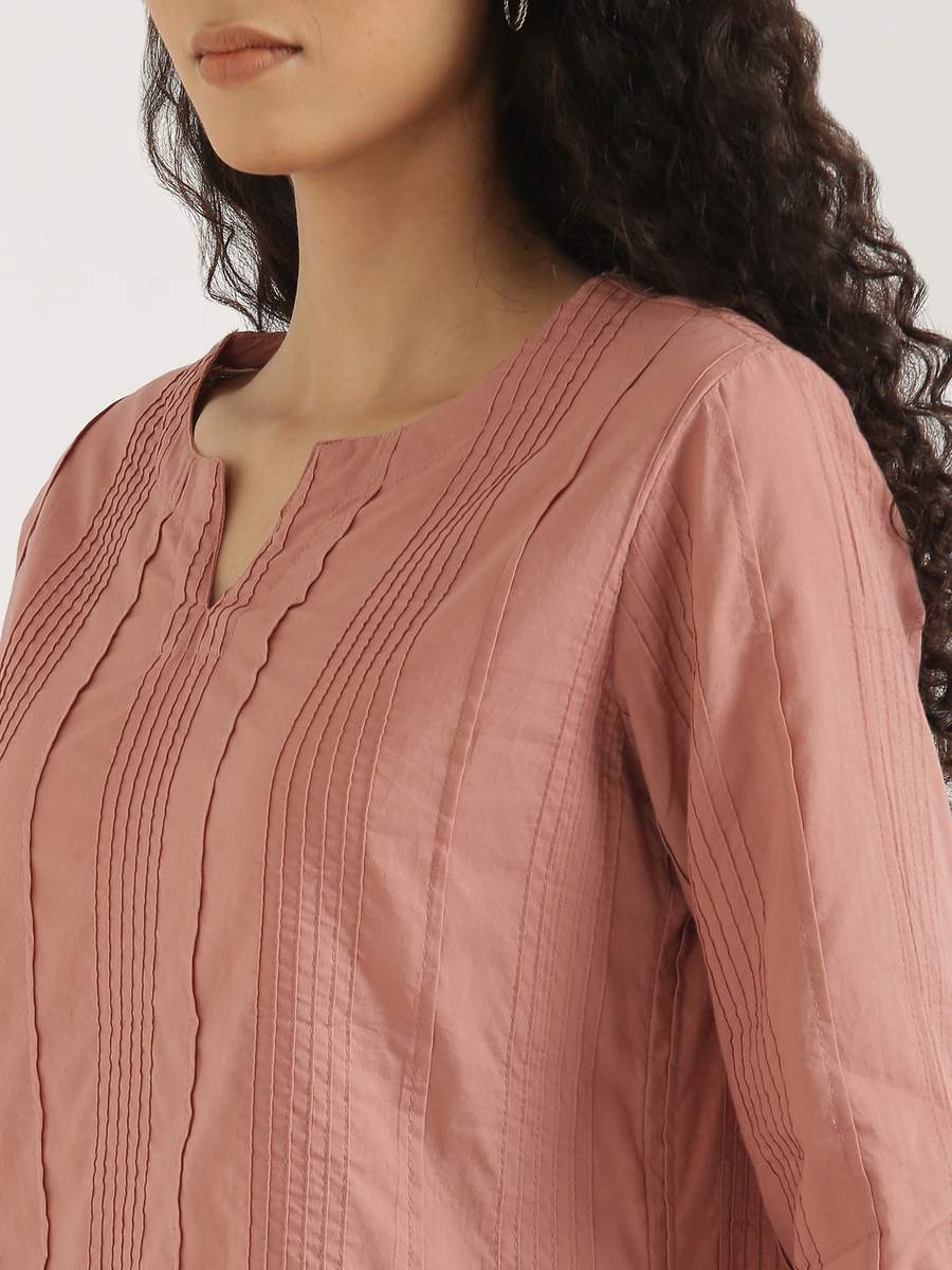 Women Rose Taupe Everyday Cotton Top