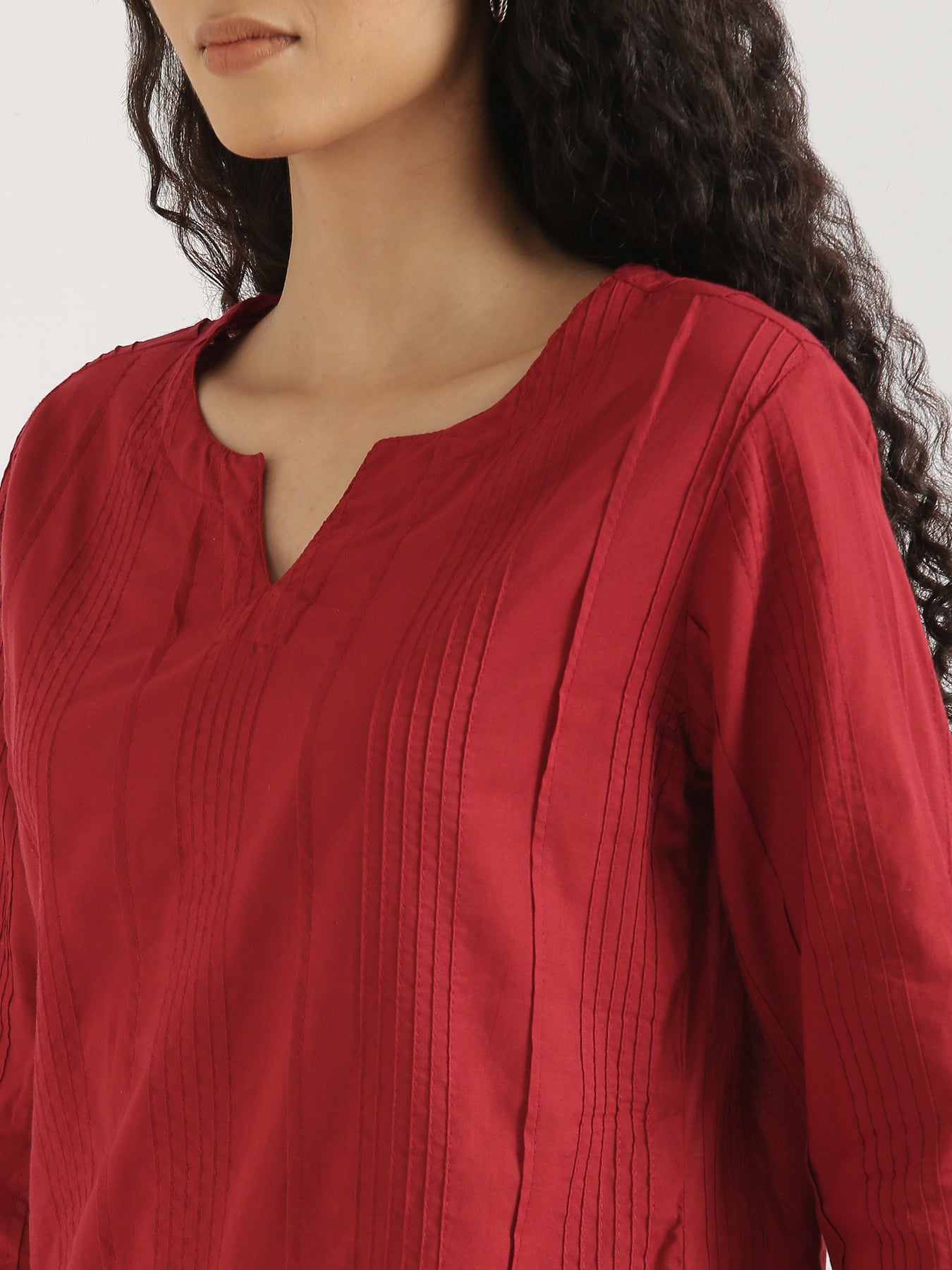 Women Raspberry Everyday Cotton Top