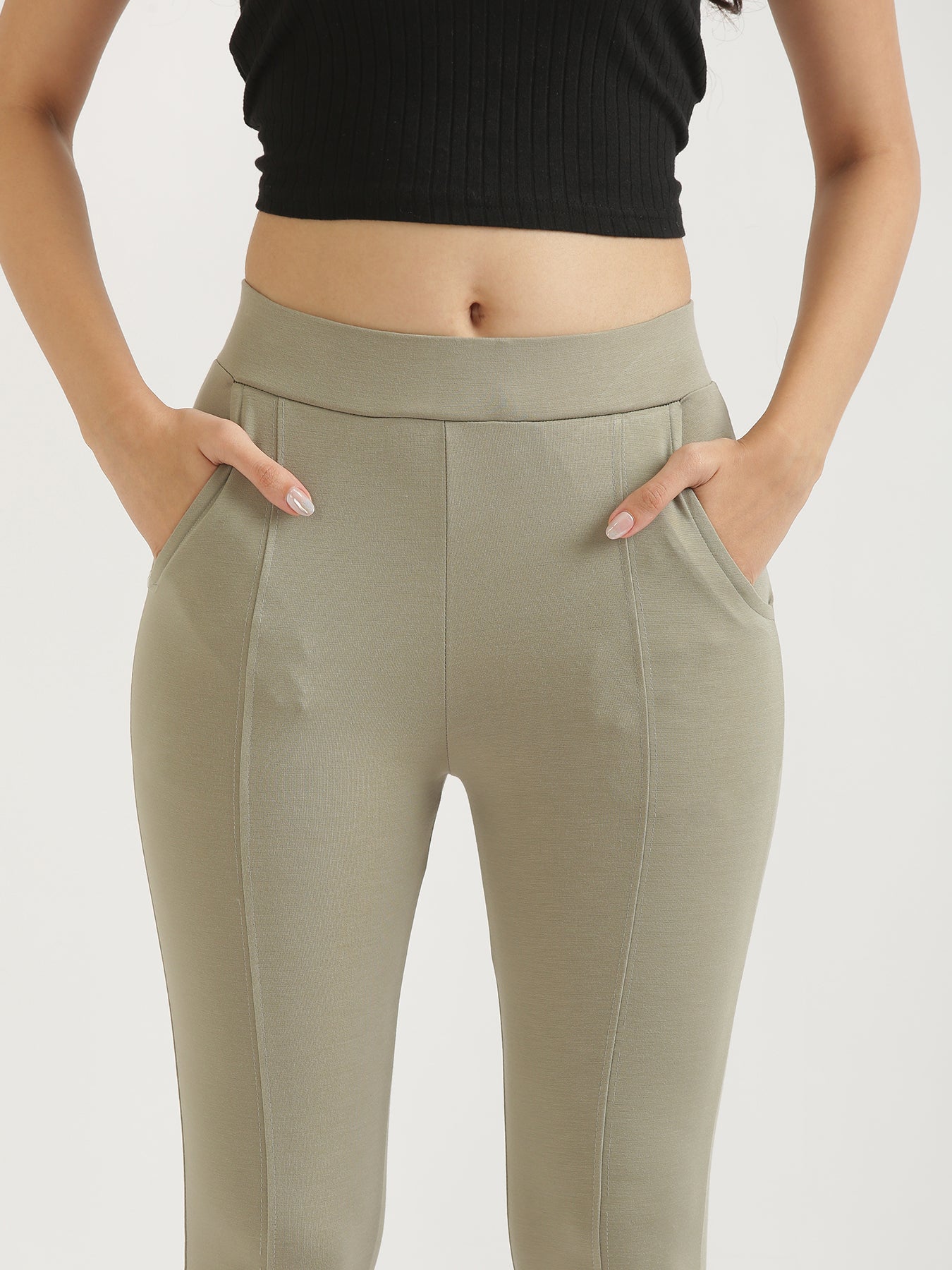 Women Mint Green 4-Way Stretchable Pants