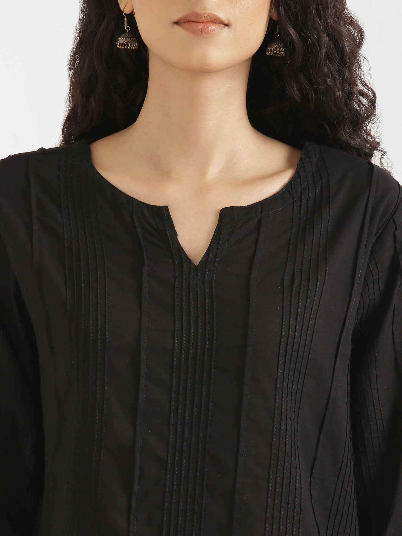 Women Black Everyday Cotton Top