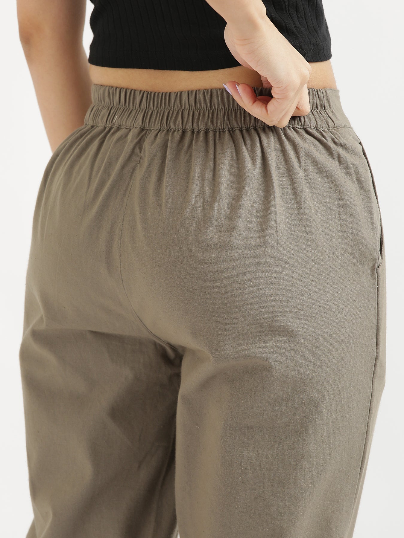 Rose Taupe Everyday Cotton Top with Grey Cotton Pant