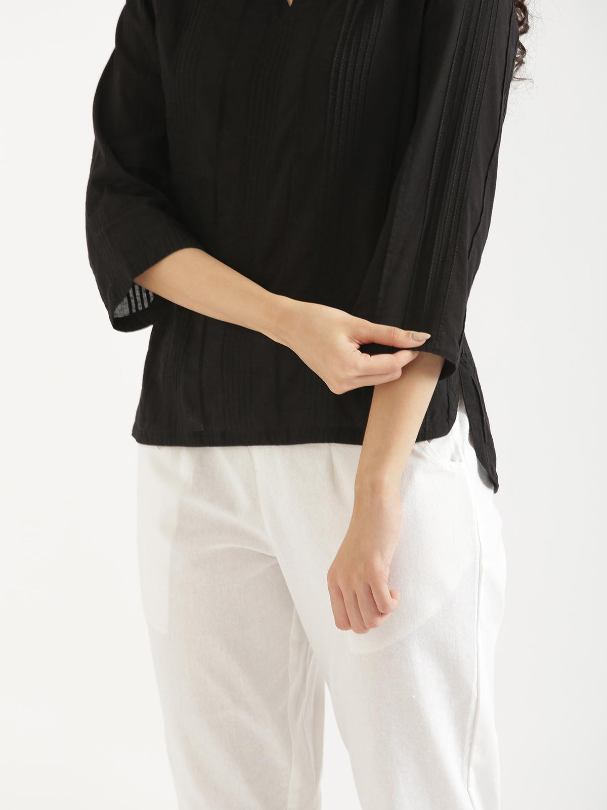 Women Black Everyday Cotton Top