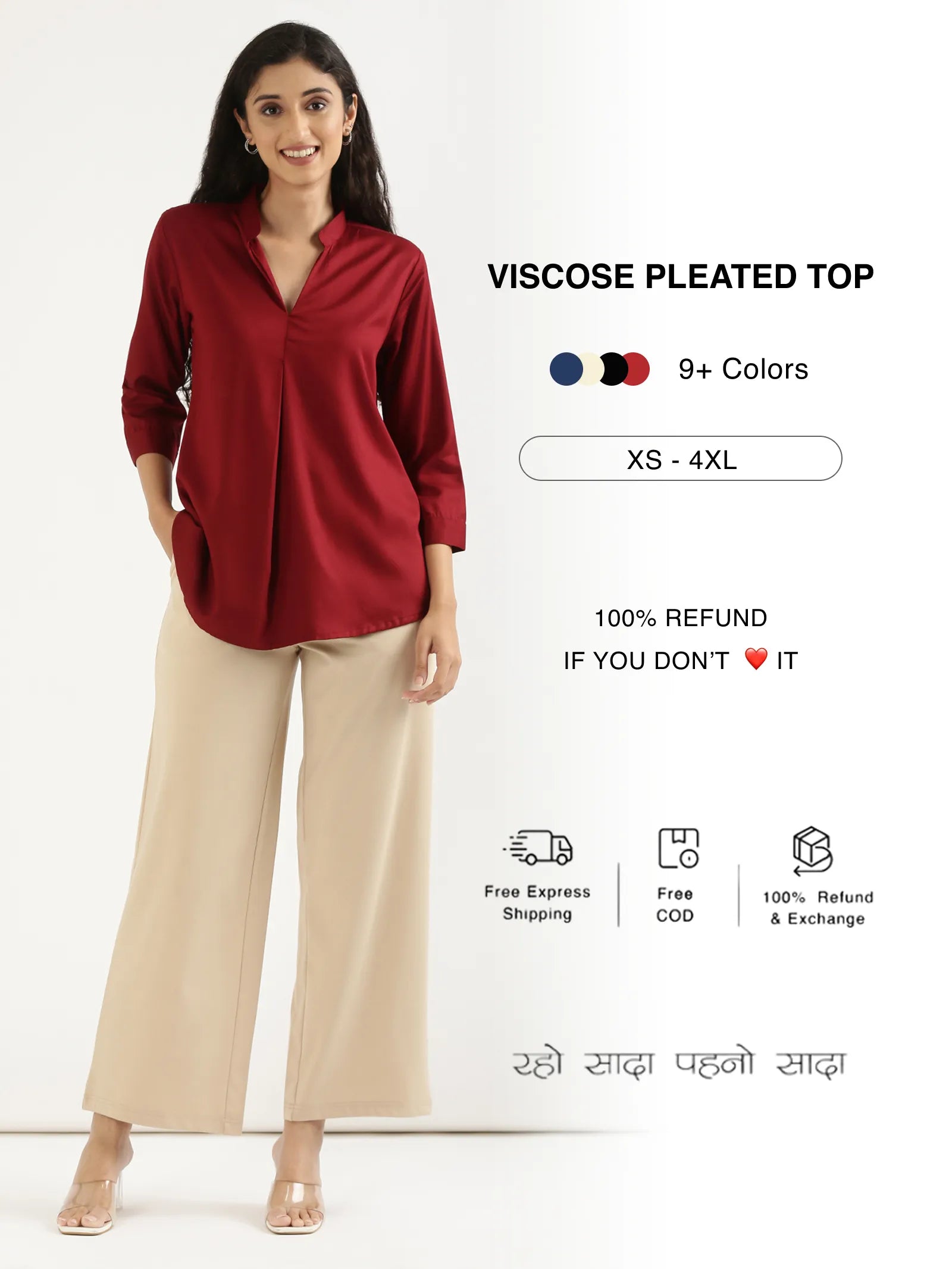 Women Viscose Pleated Tops
