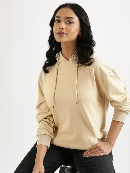 Unisex Beige Pullover Fleece Hoodie