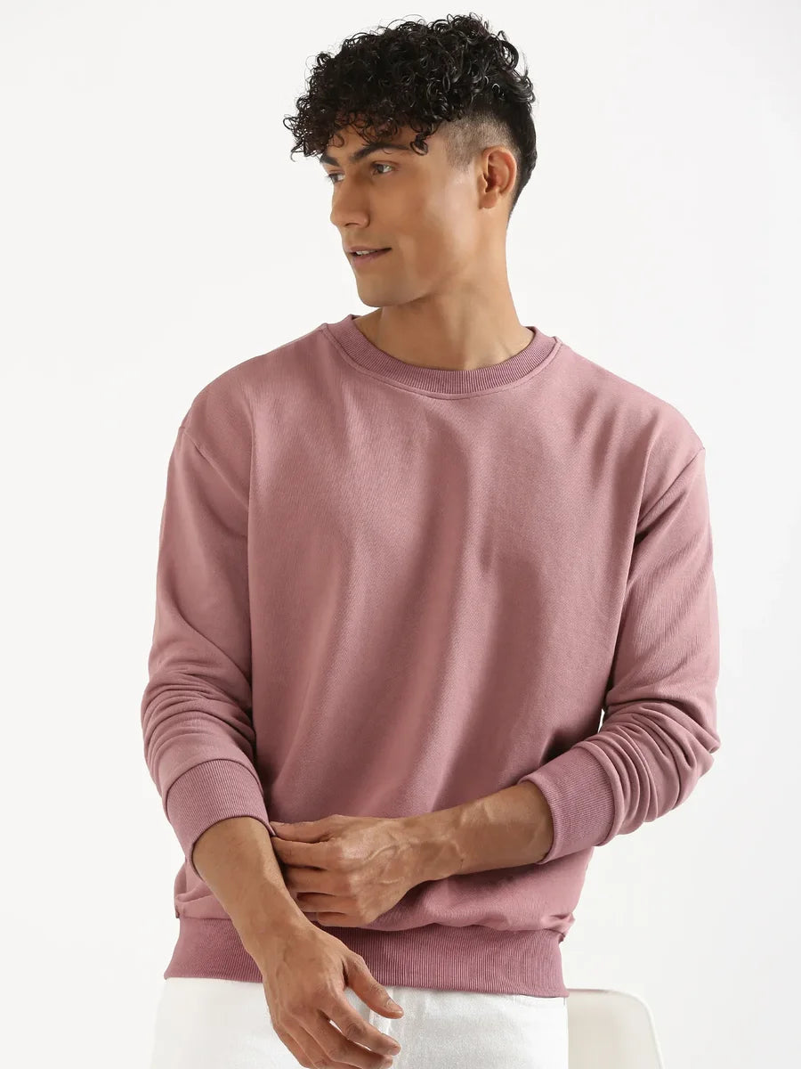 Unisex Rose Taupe Round Neck Sweatshirt