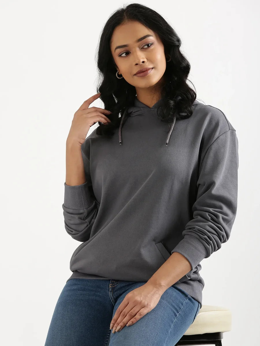 Unisex Grey Pullover Fleece Hoodie