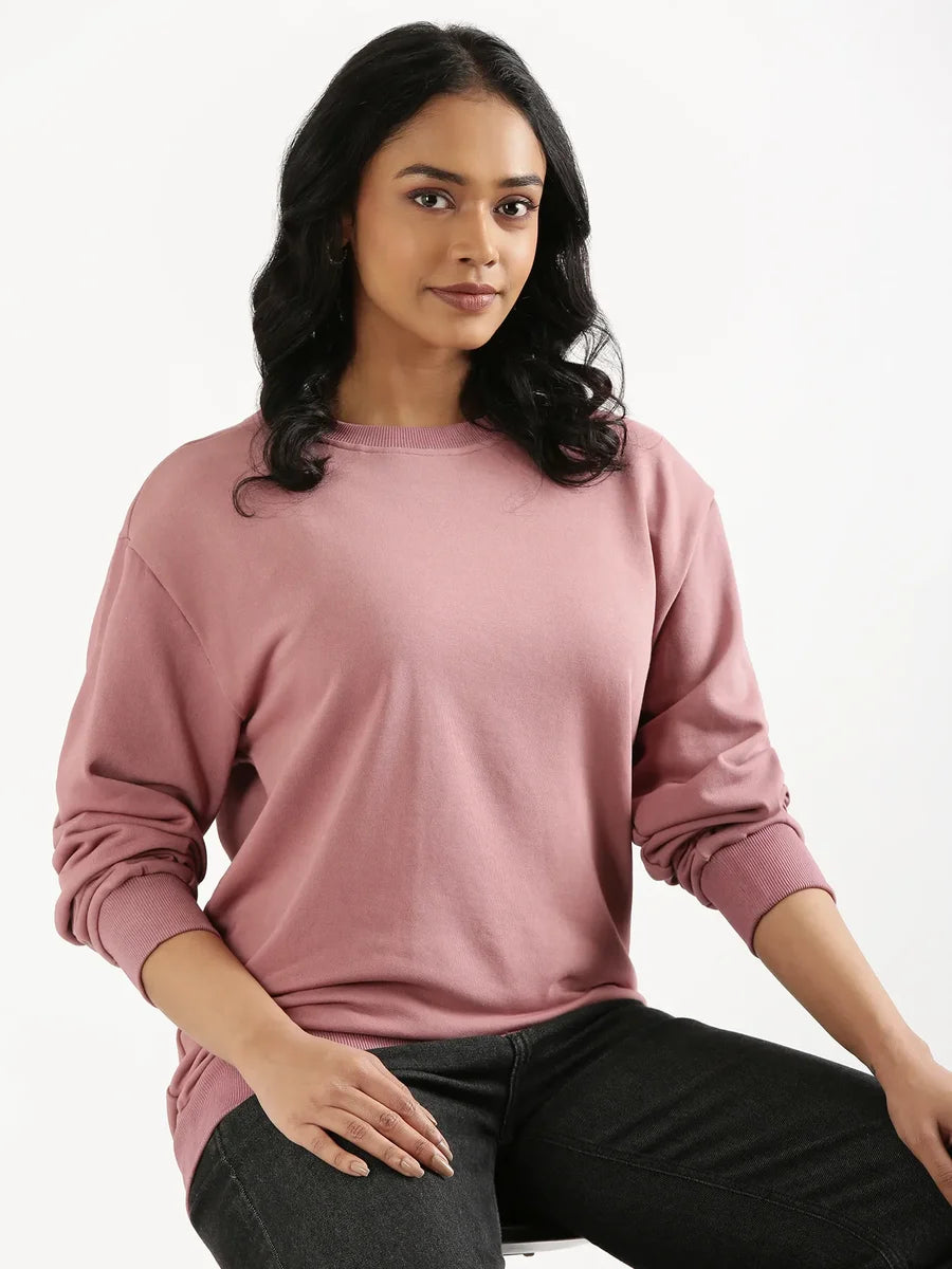 Unisex Rose Taupe Round Neck Sweatshirt