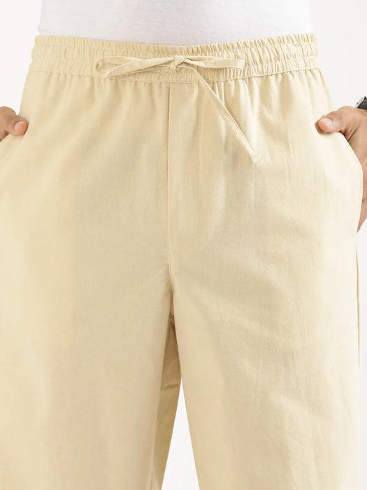 Men Beige Cotton Pant