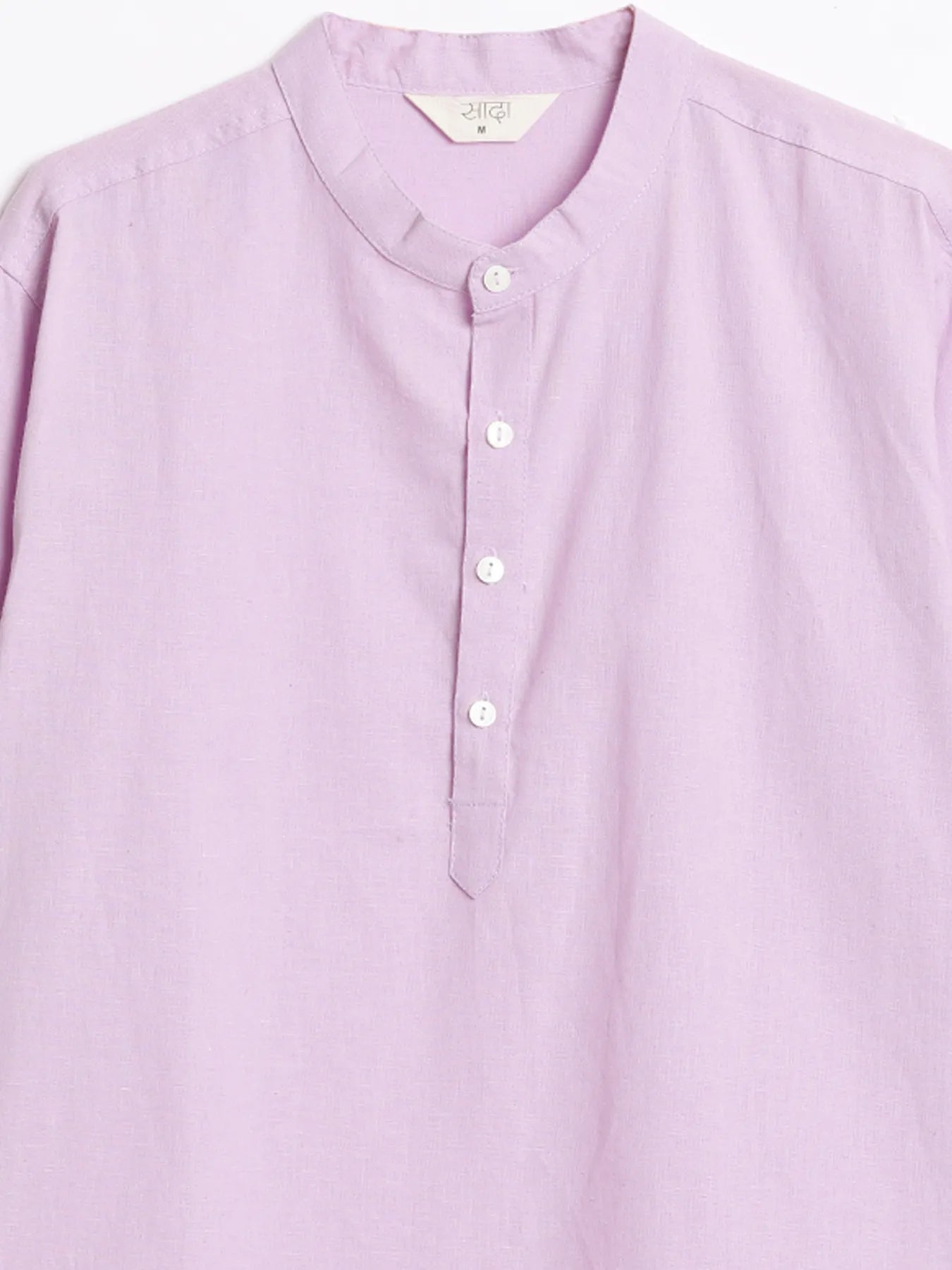Men Lilac Airy Linen Short Kurta