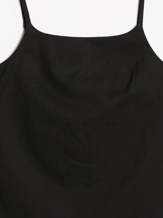 Women Black Cotton Camisole Top
