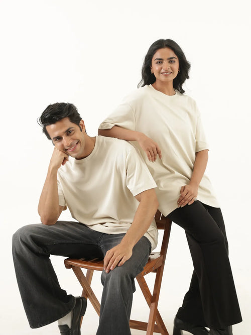 Unisex Beige Oversized T-shirt