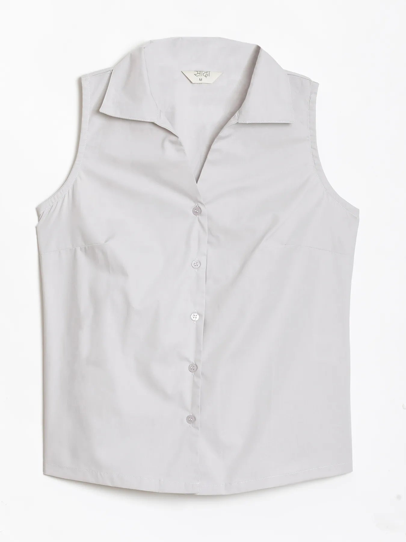 Women Light Grey Better Cotton Sleeveless Shirt