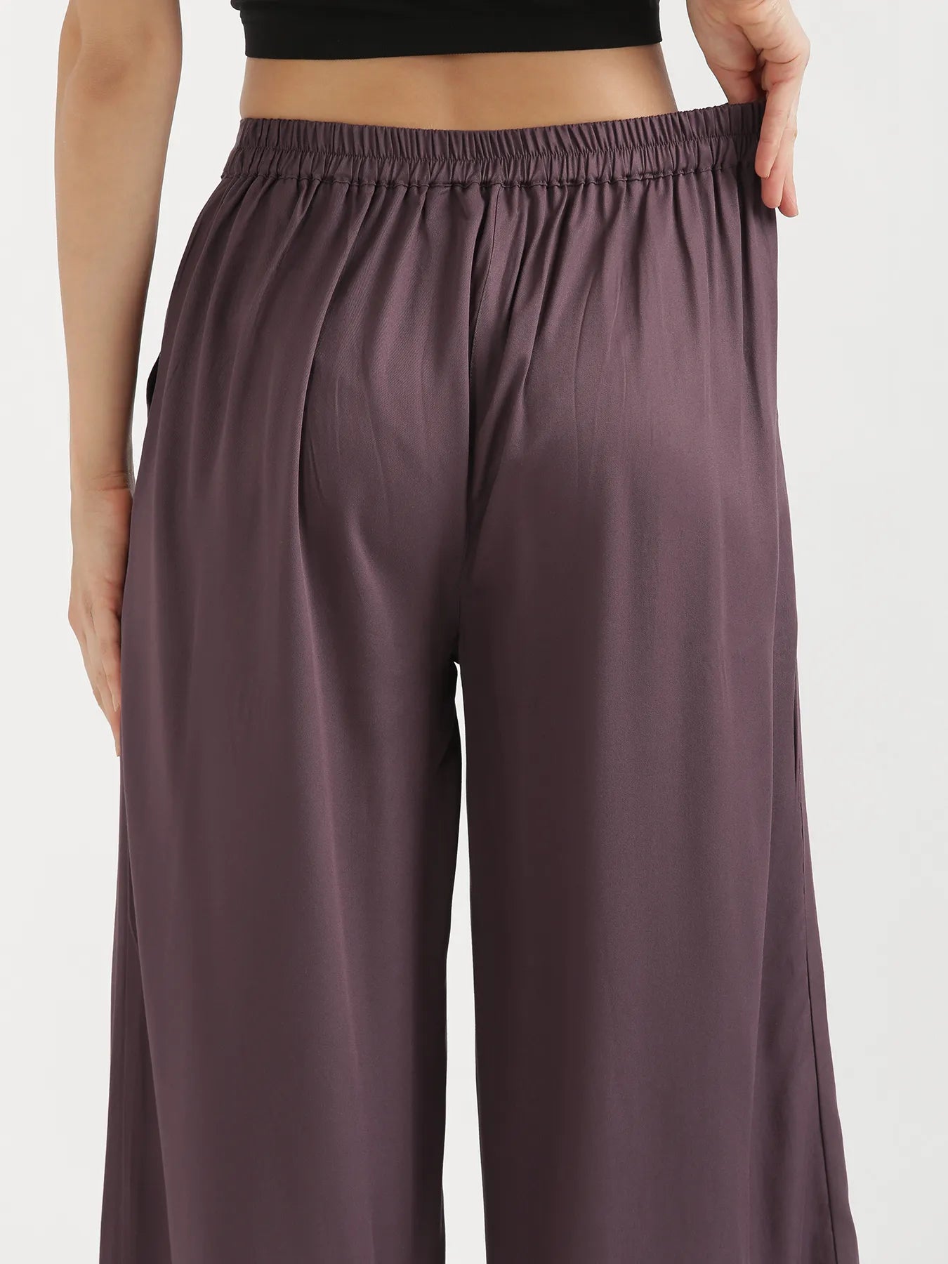 Women Brinjal Viscose Palazzo Pant
